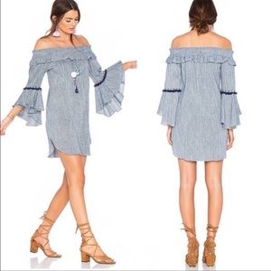 Misa Los Angeles Vanessa Off The Shoulder Mini Dress Long Sleeve With Ta…